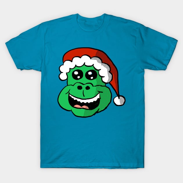 Santa T-Rex Head T-Shirt by Eric03091978